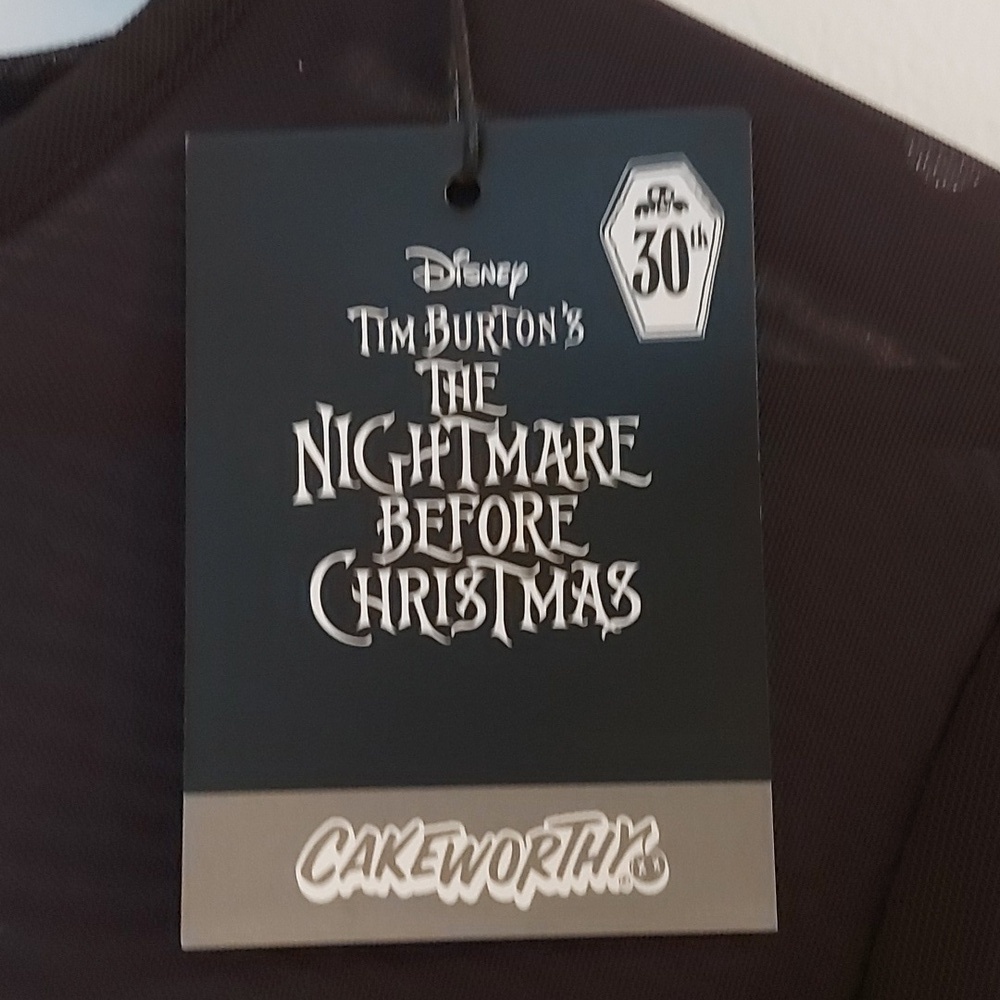 NWT Cakeworthy X Disney Nightmare Before Christmas Sheer Lettuce Hem Long Sleeve - Picture 4 of 9
